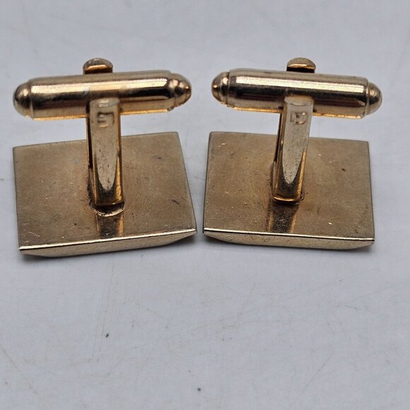 Vintage Gold Tone Monogram "B" Cufflinks For Men Mid Century - Picture 4 of 5